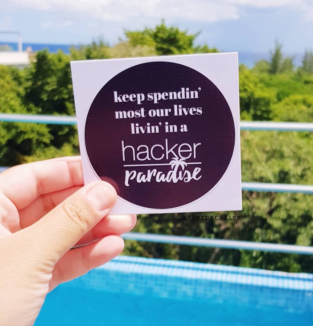 Digital Nomad with Hacker Paradise sticker