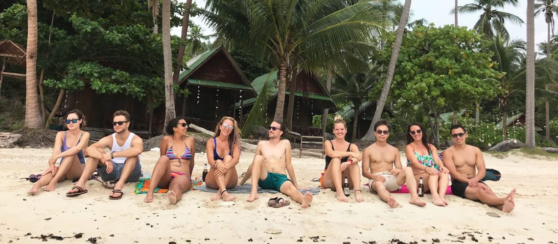 Hacker Paradise Participants relaxing on a beach in Thailand