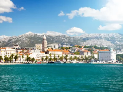View of Riva and Old Town Split in Dalmatia region, Croatia. Ancient Diocletian's Palace on a Sunny Summer Day.jpg