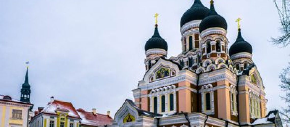 Historic architecture in city center of Tallinn, Estonia